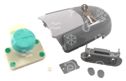 klika chladirenských dveří, plast., se zámkem, INTERTECHNICA-7225